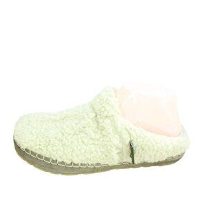 LL Bean White Knit Slip On Wicked Good Shearling Lined Cozy Slippers Size 8 M